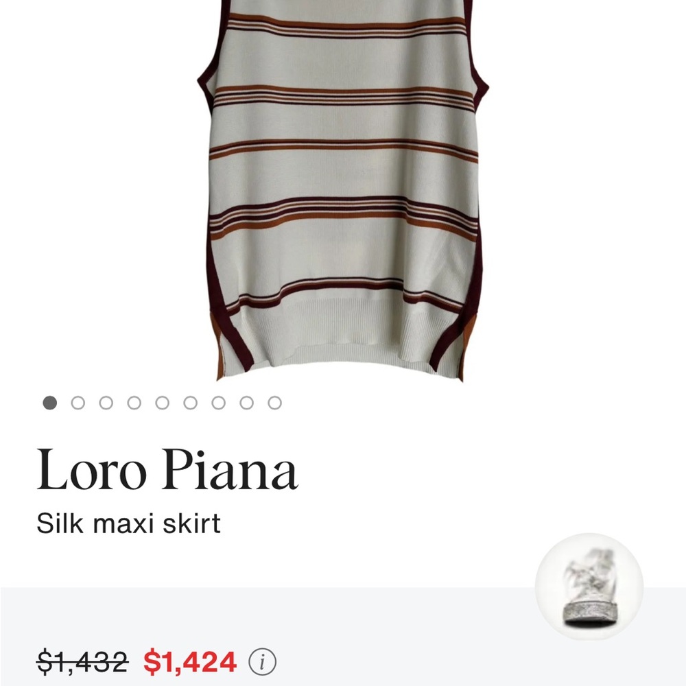 Loro Piana Cream and Brown Trim Top